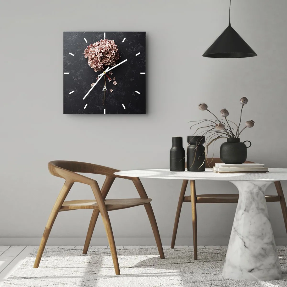 Relógio de parede - Relógio em vidro - Um sinal verdadeiramente romântico - 30x30 cm