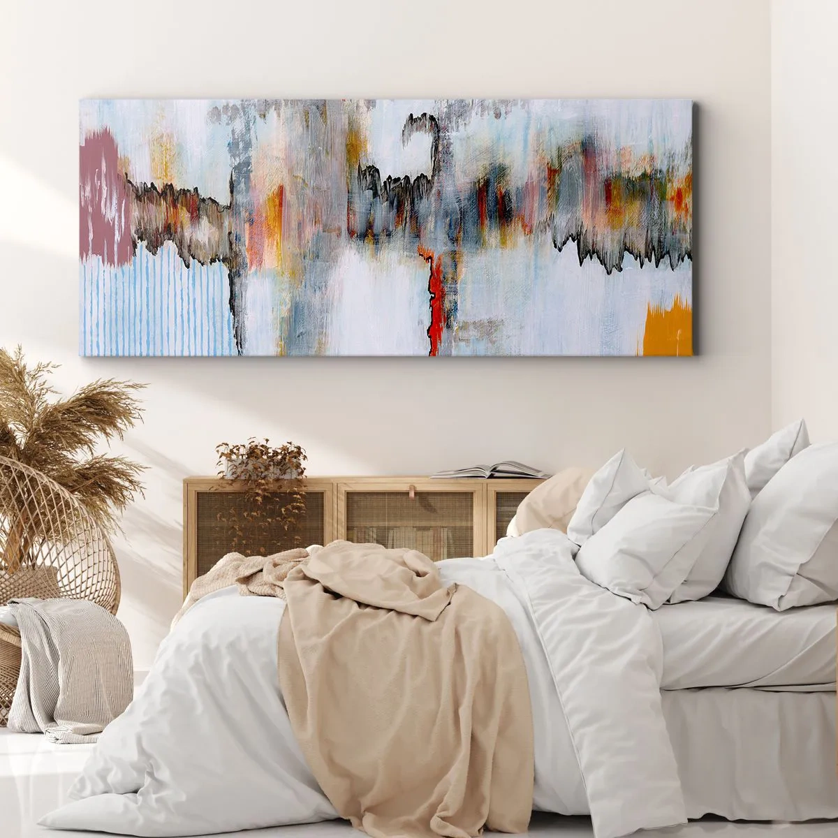 Quadro em tela - Com um palito na água - 140x50 cm