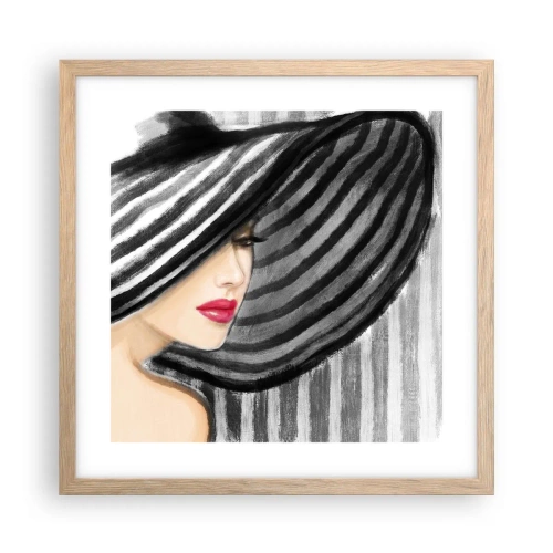 Pôster com moldura de carvalho claro - Onde encontrar-te? - 40x40 cm