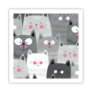 Pôster - O mundo dos gatos - 60x60 cm