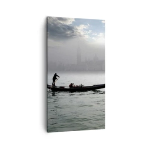 Quadro em tela - Uma cidade fabulosa feita de água e nevoeiro - 45x80 cm