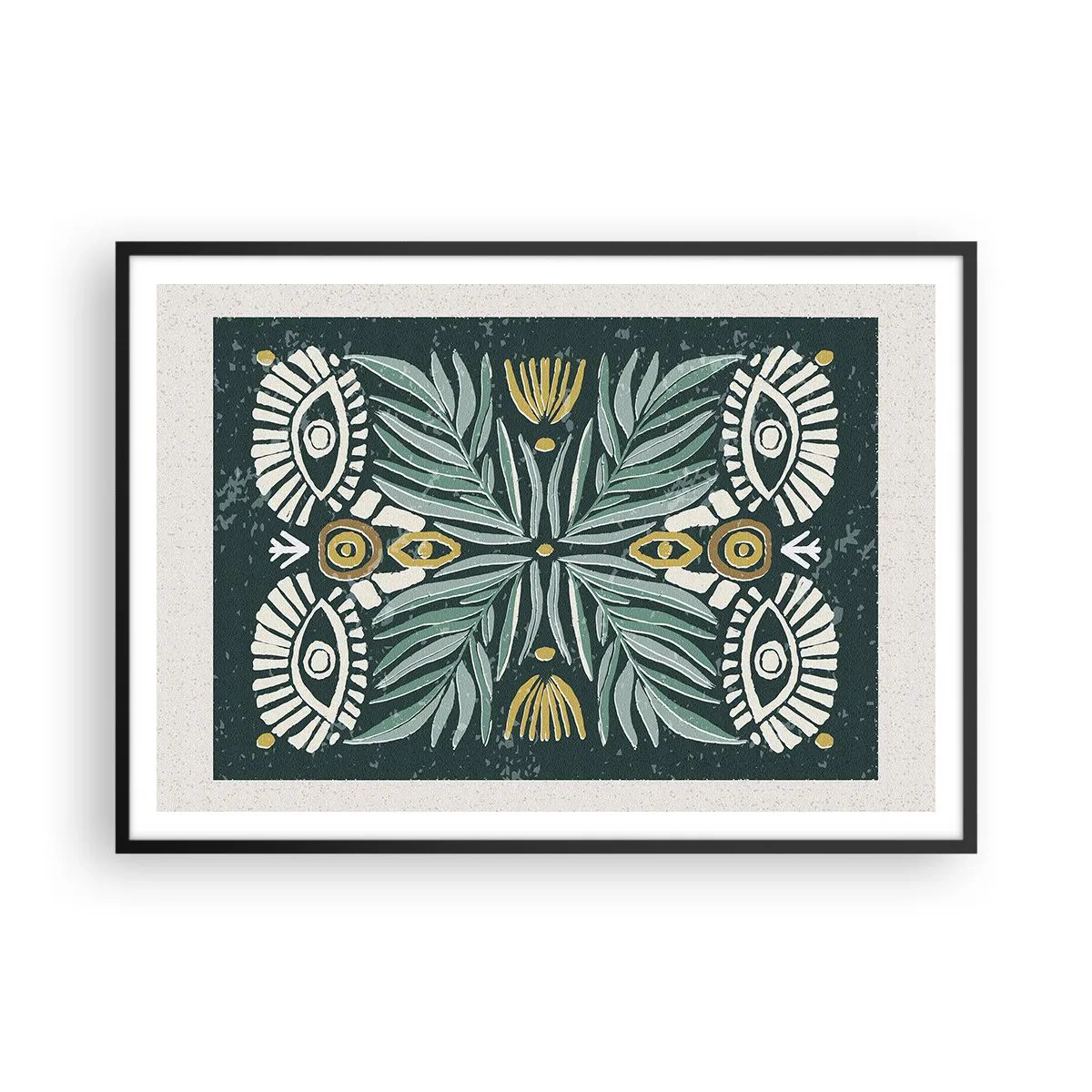 Pôster com moldura preta - Como um recorte folclórico - 100x70 cm