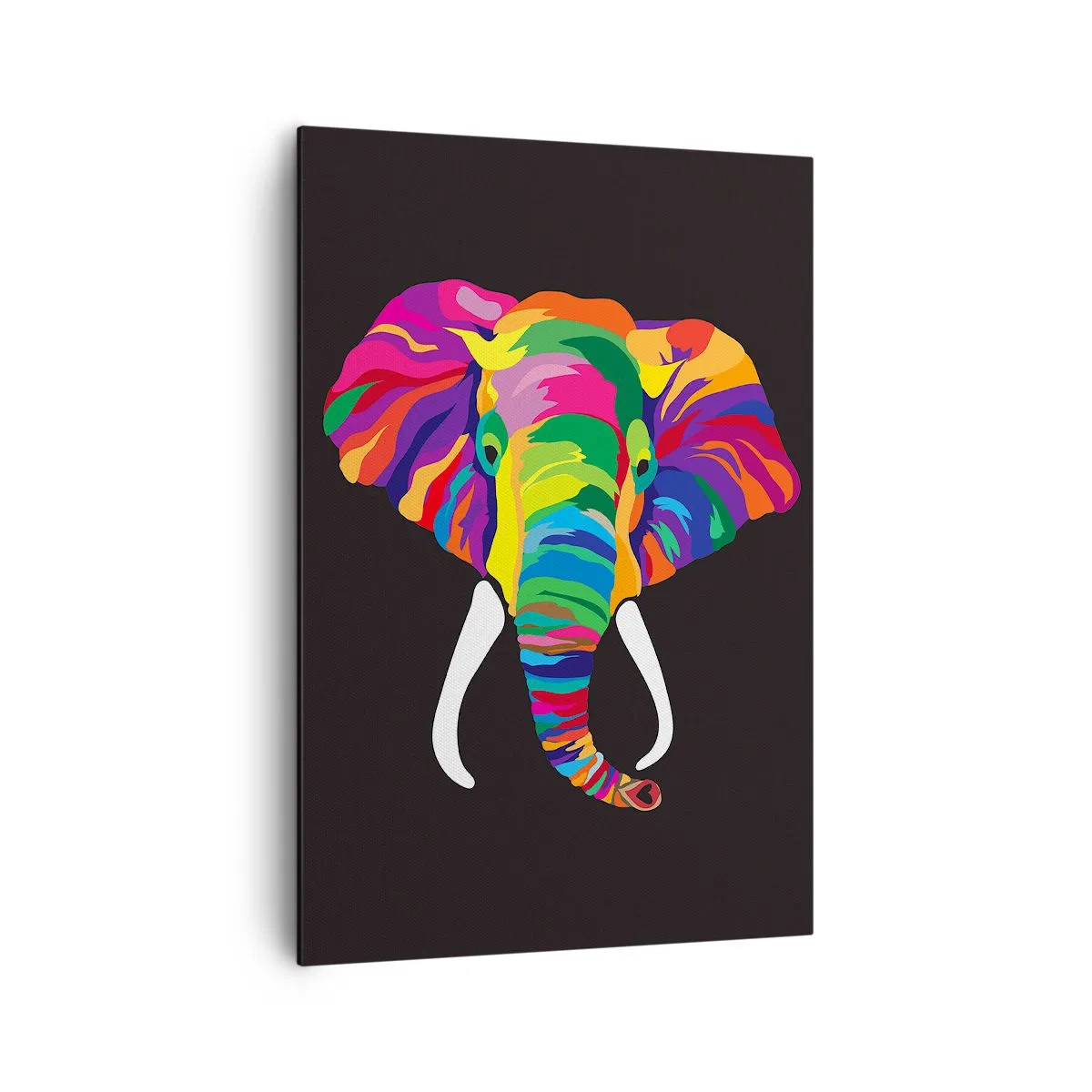 Quadro em tela - O elefante que adorava banhar-se no arco-íris - 70x100 cm