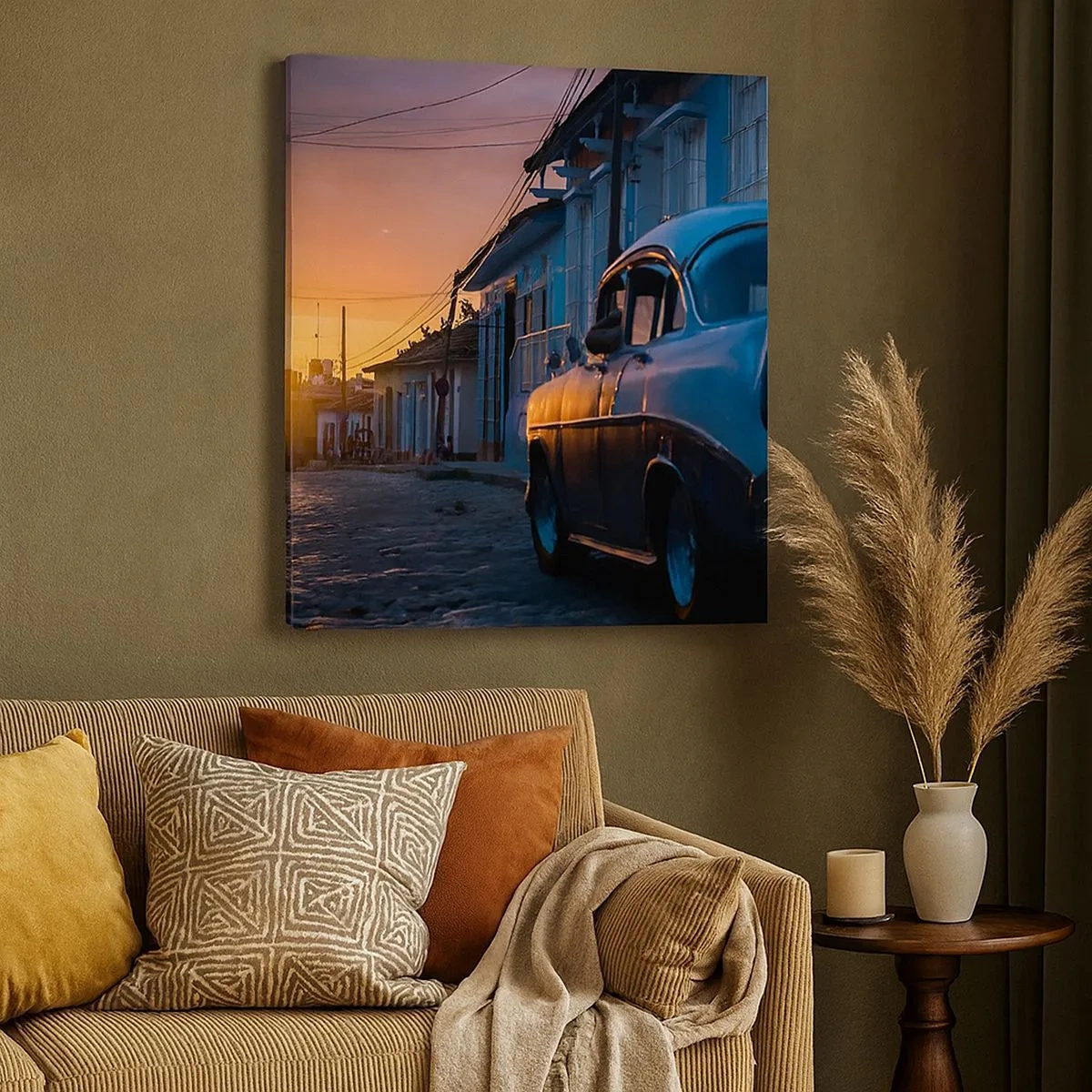 Quadro em tela - Aqui é onde o tempo abranda - 30x30 cm