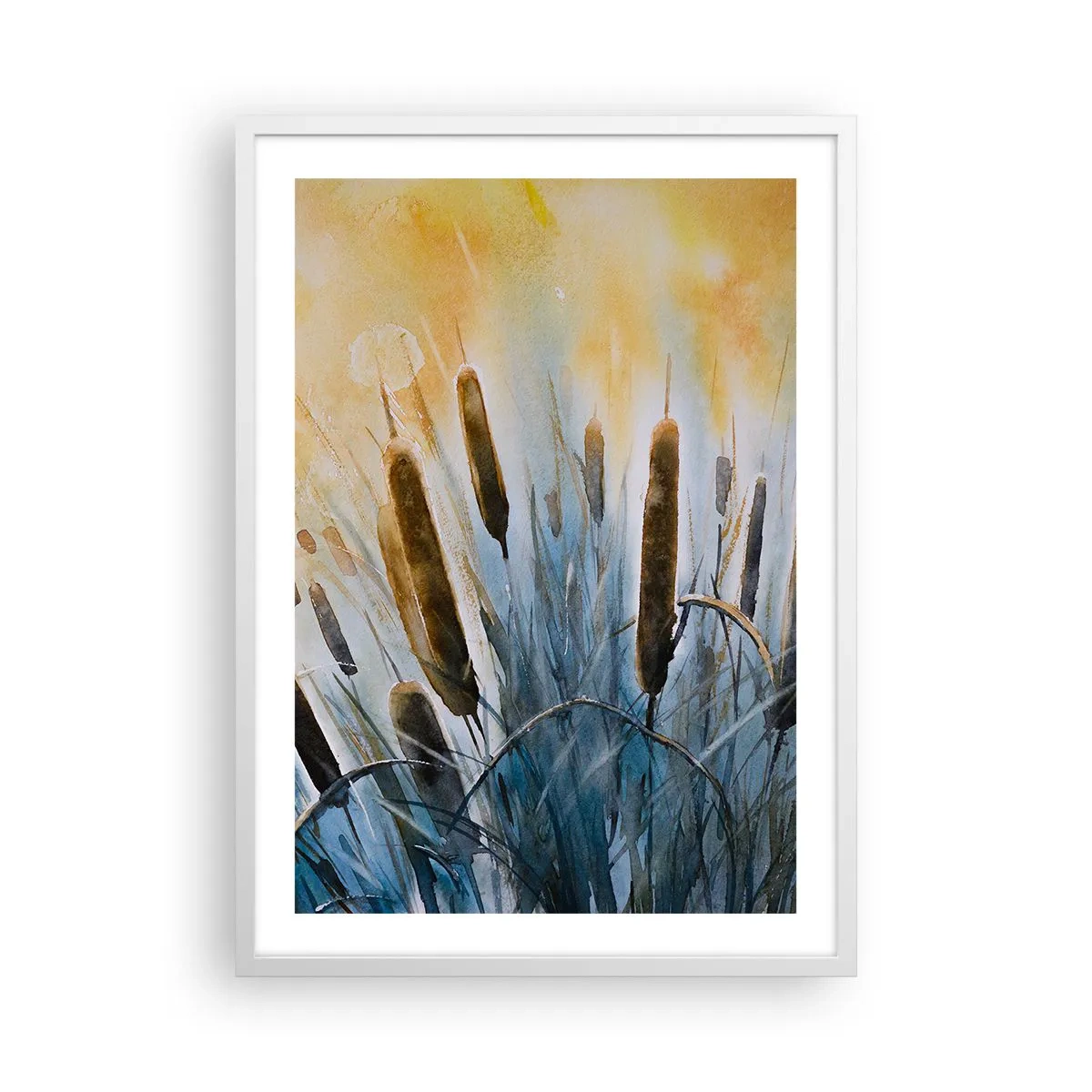 Pôster em moldura branca - O frio da água, o calor do sol - 50x70 cm