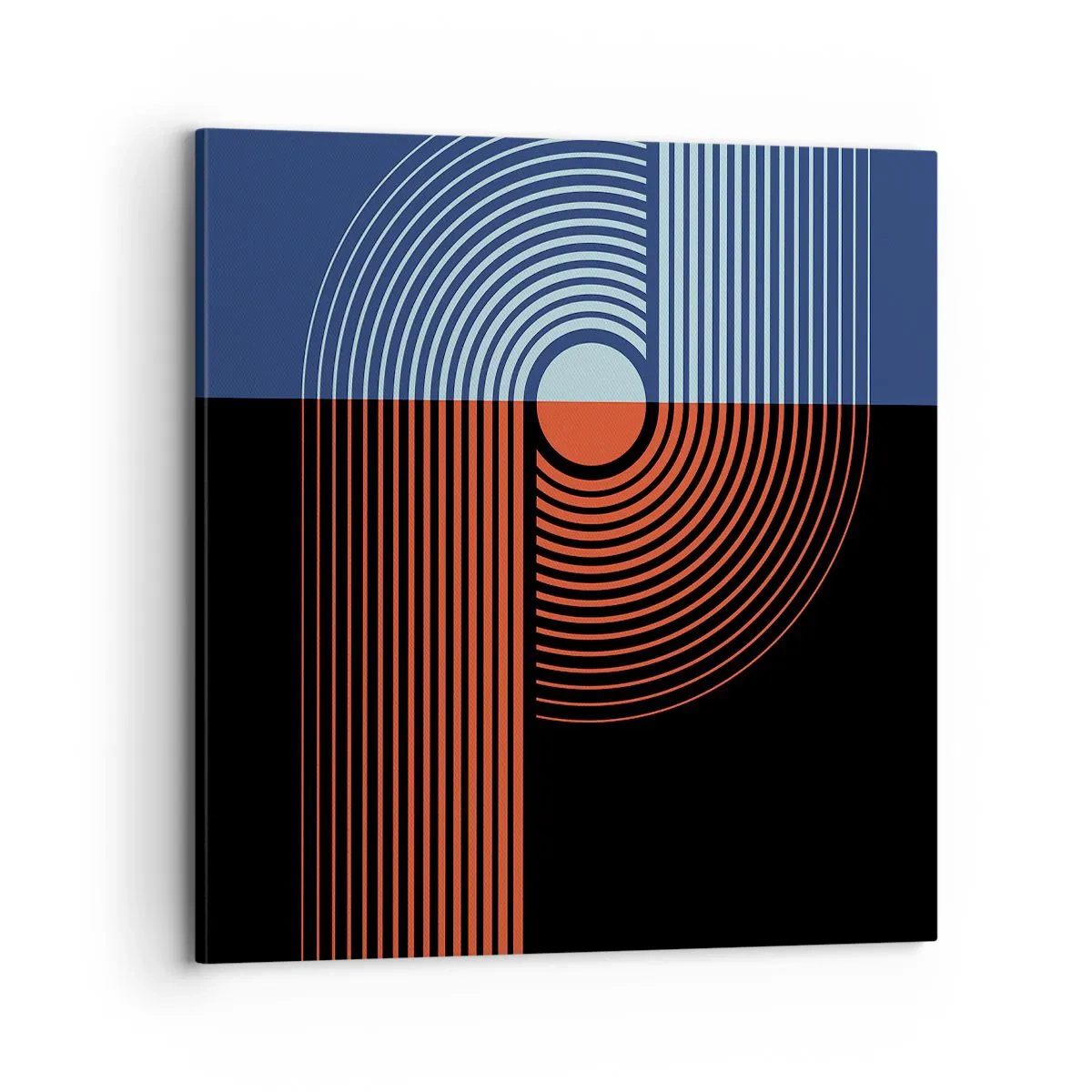 Quadro em tela - Num abraço geométrico - 70x70 cm