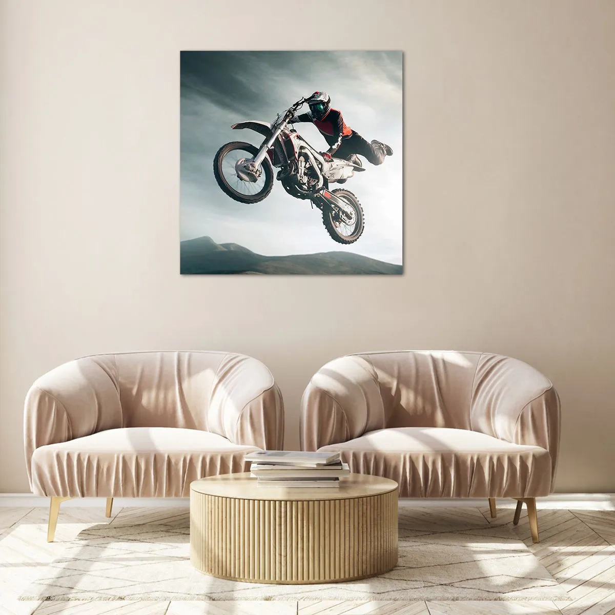 Quadro em vidro - Não há diversão sem risco - 70x70 cm