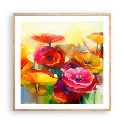 Pôster com moldura de carvalho claro - Não só vermelho - 60x60 cm