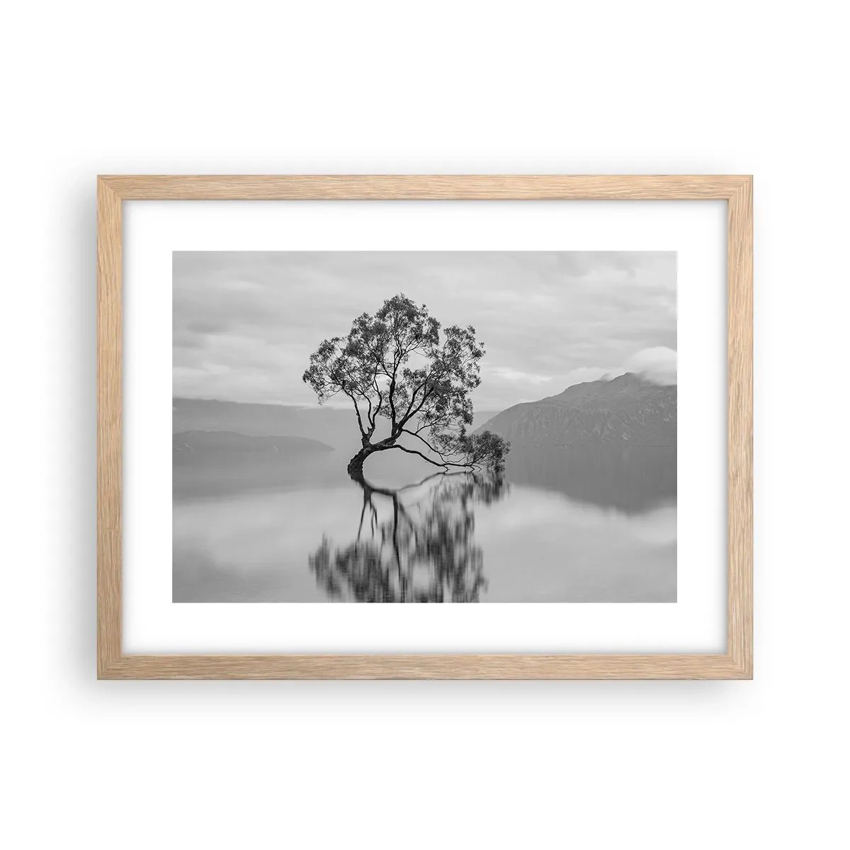 Pôster com moldura de carvalho claro - Existe um país assim - 40x30 cm