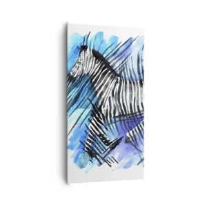 Quadro em tela - Escondida sob as listras - 65x120 cm