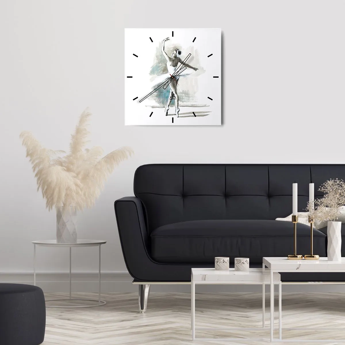 Relógio de parede - Relógio em vidro - Encantada num cisne - 40x40 cm