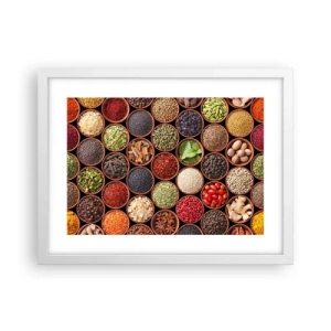 Pôster em moldura branca - Todos os sabores do mundo - 40x30 cm