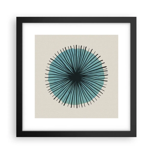 Pôster com moldura preta - Radiante sobre o azul - 30x30 cm