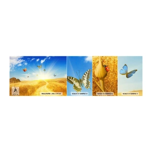 Amostra de Papel de Parede Standard Eco - E como não amar o verão? - Paisagem, Borboletas, Natureza - 100x30 cm