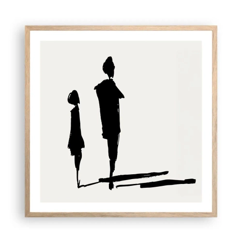 Pôster com moldura de carvalho claro - Certeza que juntos? - 60x60 cm