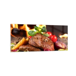 Quadro em vidro - Feito com brasas - 120x50 cm