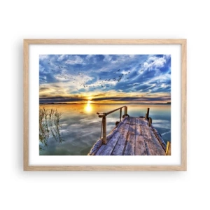 Pôster com moldura de carvalho claro - O vento descansa - 50x40 cm