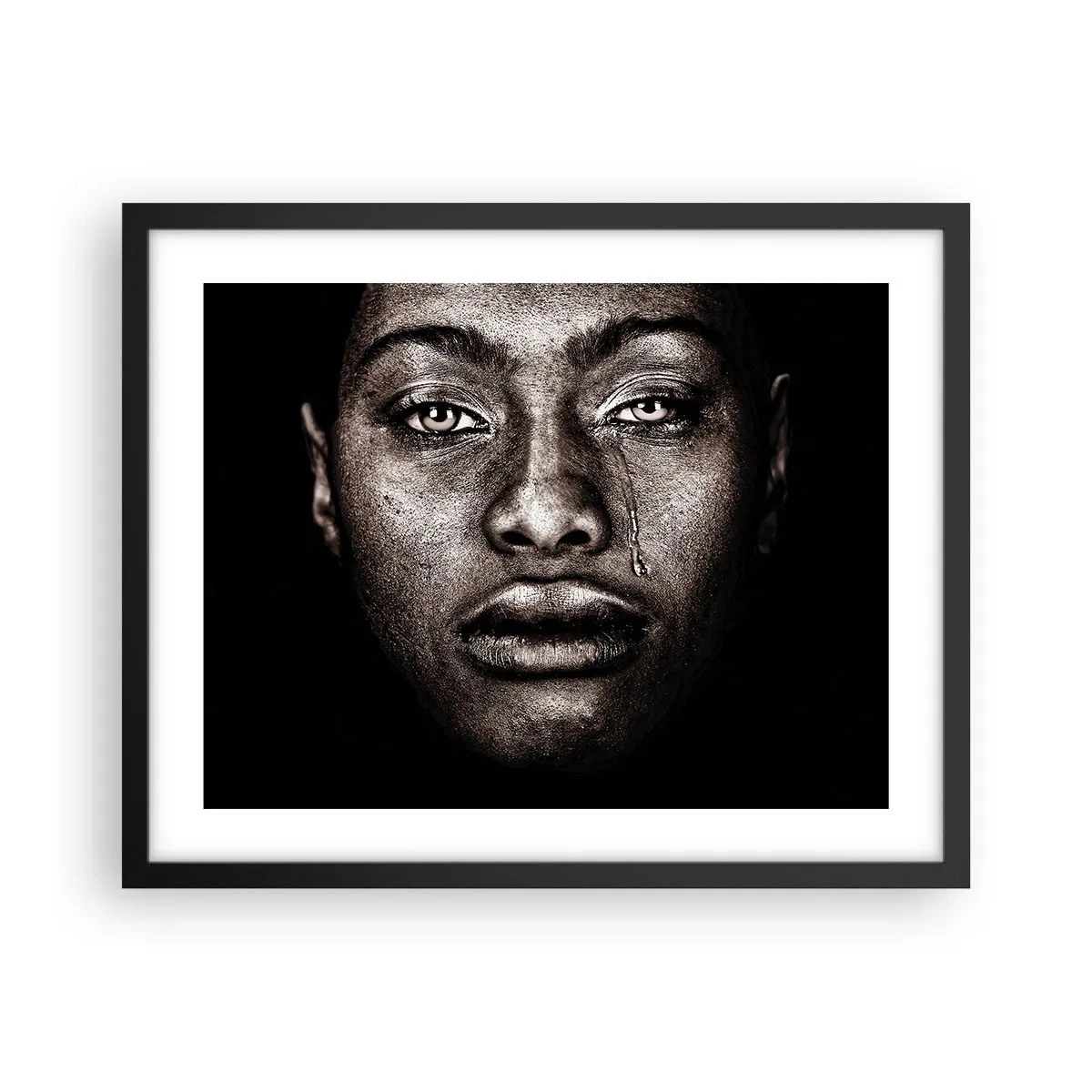 Pôster com moldura preta - Uma lágrima - 50x40 cm