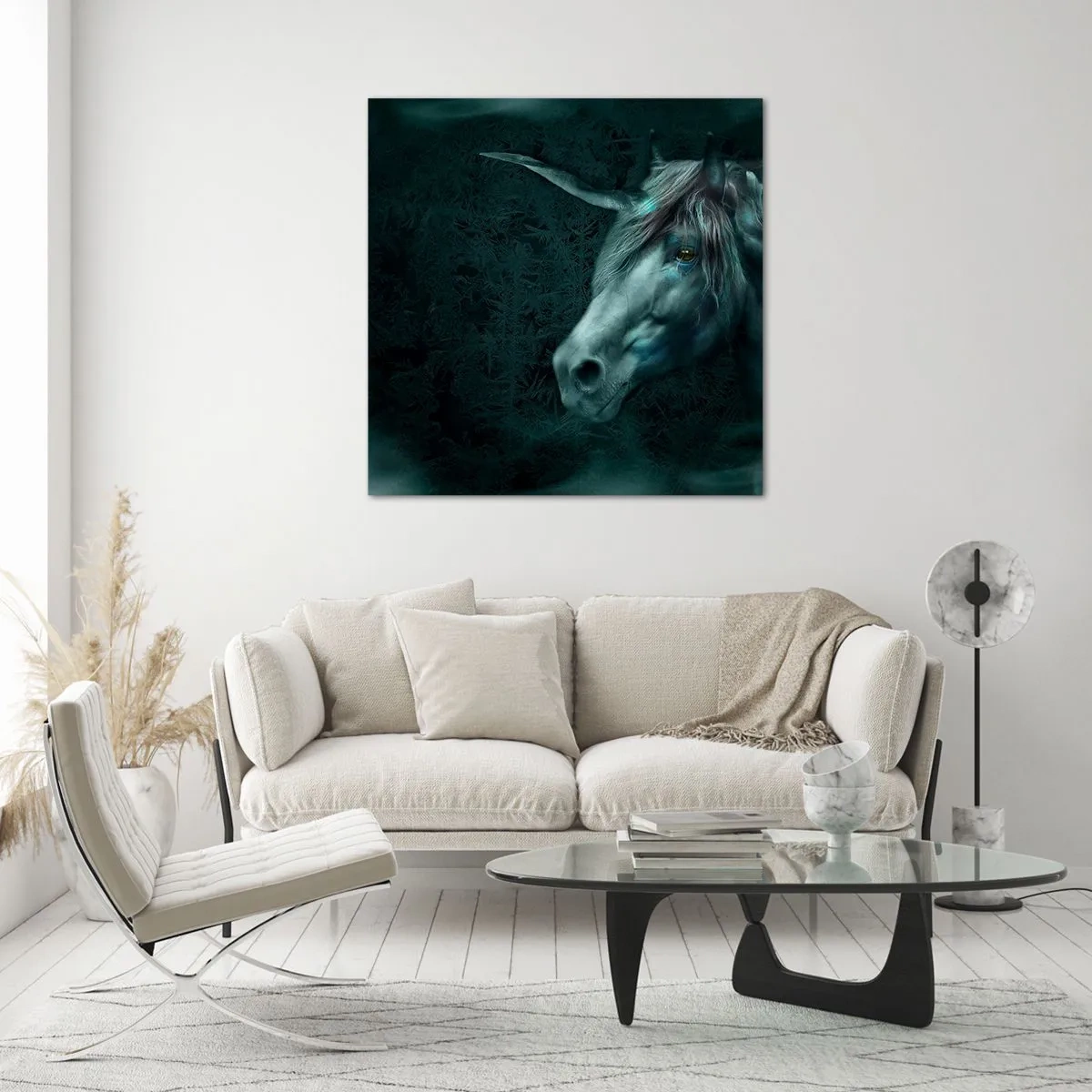 Quadro em vidro - Na floresta de conto de fadas - 60x60 cm