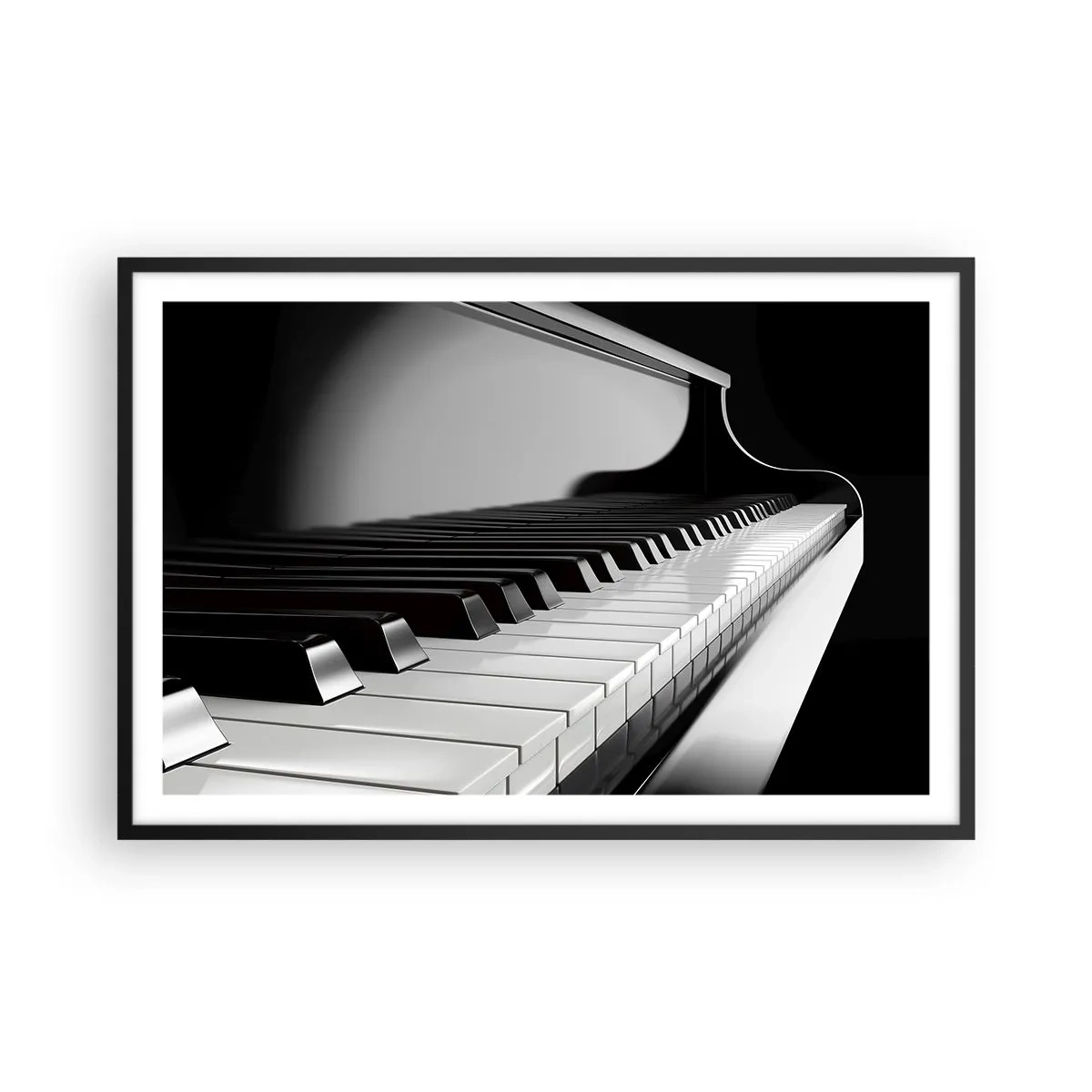 Pôster com moldura preta - Harmonia de formas e cores - 91x61 cm