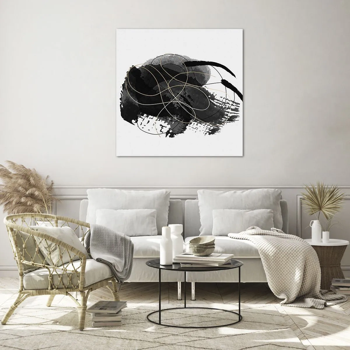 Quadro em vidro - Emergido do preto - 40x40 cm