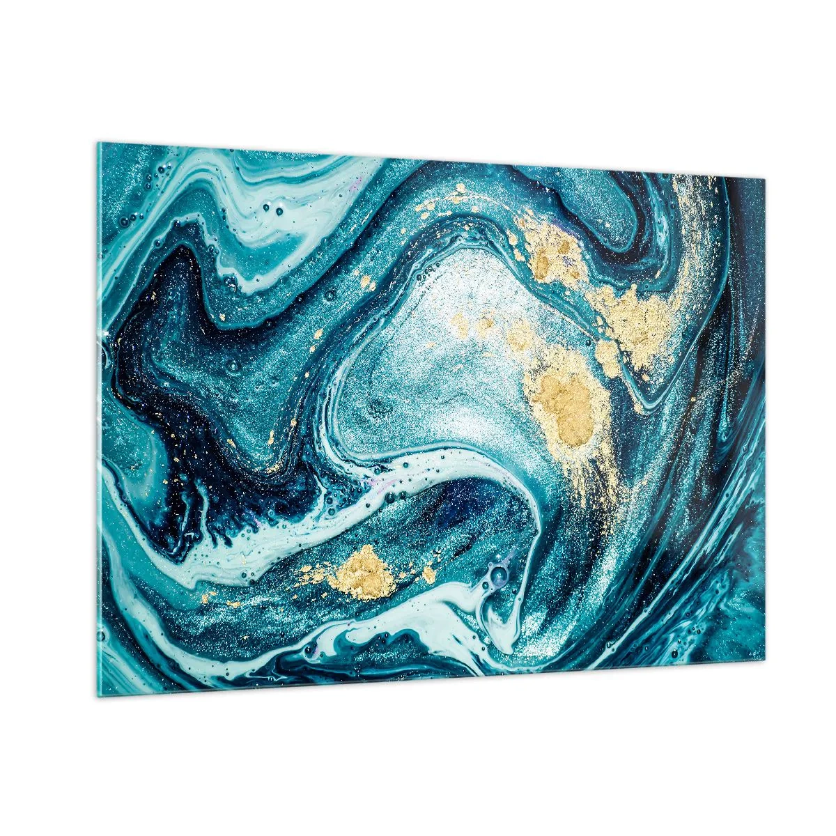 Quadro em vidro - Redemoinho azul - 100x70 cm