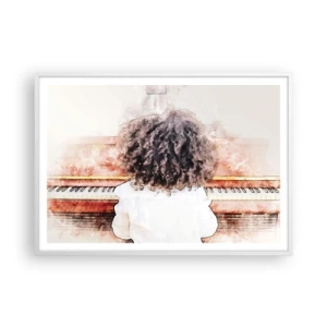 Pôster em moldura branca - Num mundo novo - 100x70 cm