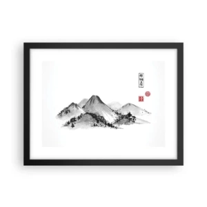 Pôster com moldura preta - Para além do vale - 40x30 cm