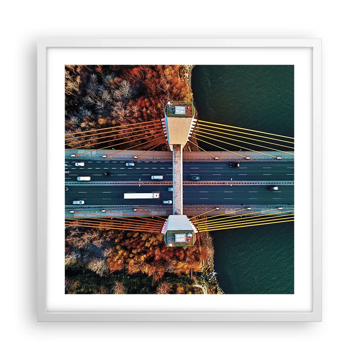 Pôster em moldura branca - Além das águas, além das florestas - 50x50 cm