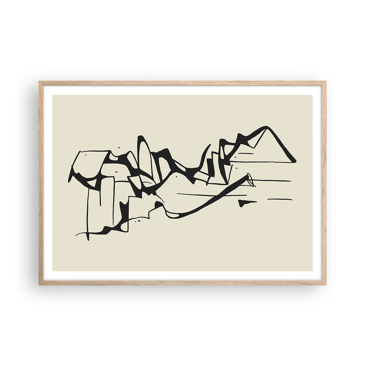 Pôster com moldura de carvalho claro - Talvez uma paisagem - 100x70 cm