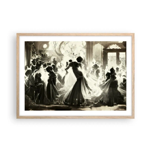 Pôster com moldura de carvalho claro - O grande baile de máscaras - 70x50 cm