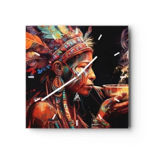 Relógio de parede - Relógio em vidro - Ritual mágico - 30x30 cm