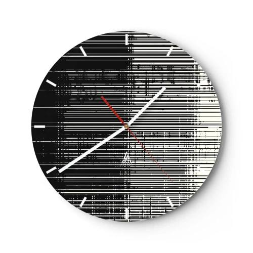 Relógio de parede - Relógio em vidro - Ondas e vibrações - 40x40 cm