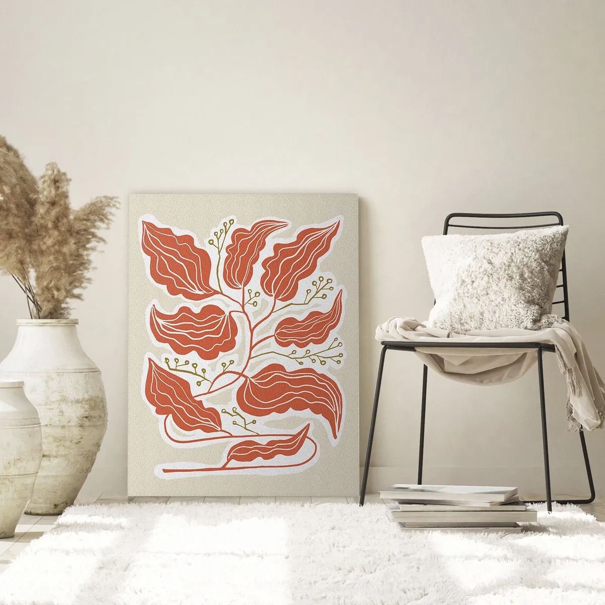 Quadro em vidro - Folclórico e coral - 50x70 cm