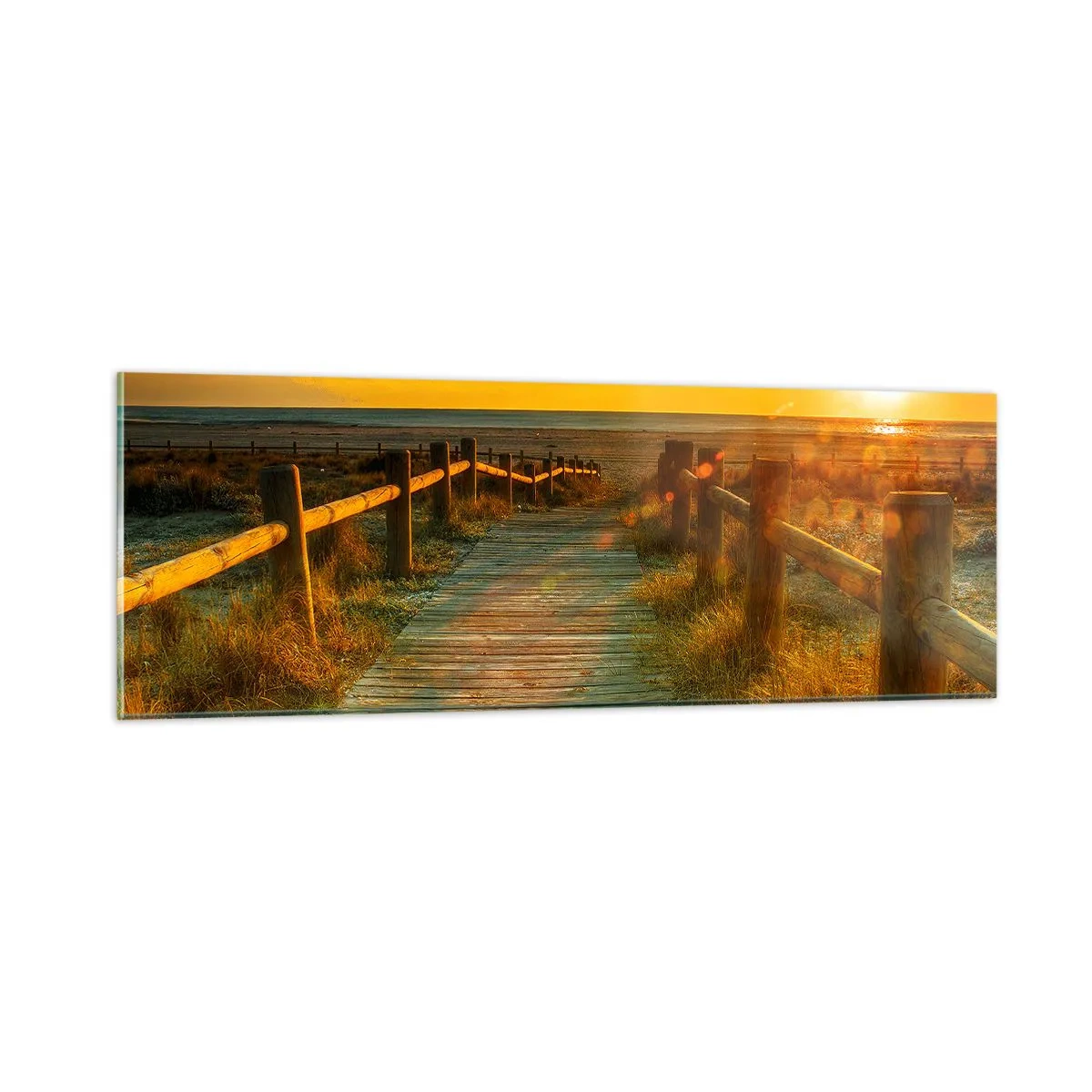 Quadro em vidro - Banhado em ouro antigo - 90x30 cm