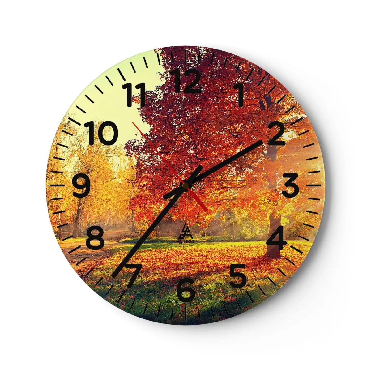 Relógio de parede - Relógio em vidro - O vermelho é lindo - 40x40 cm