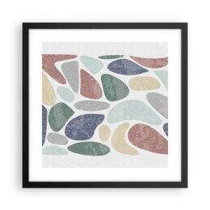 Pôster com moldura preta - Um mosaico de cores em pó - 40x40 cm