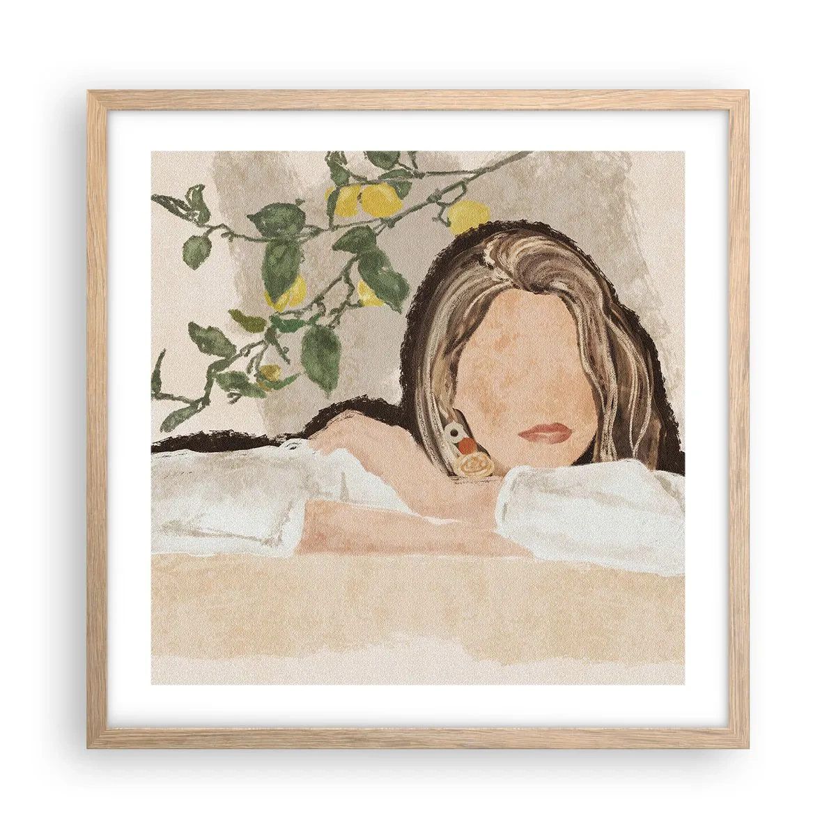 Pôster com moldura de carvalho claro - Beleza do sul - 50x50 cm