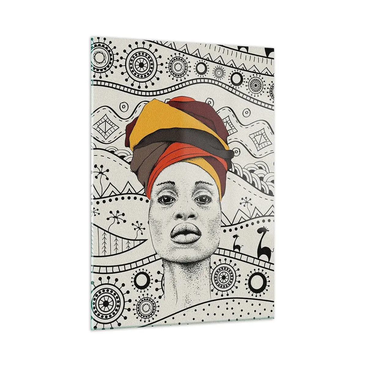 Quadro em vidro - Retrato africano - 50x70 cm