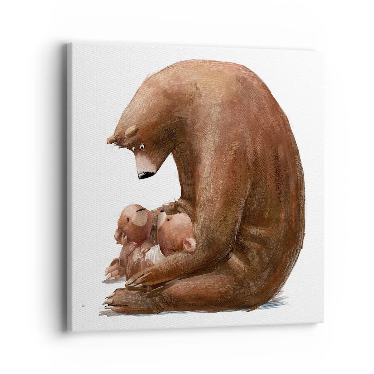 Quadro em tela - Doces sonhos, crianças - 40x40 cm