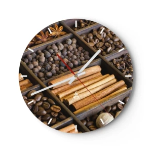 Relógio de parede - Relógio em vidro - Um tesouro de aromas - 40x40 cm