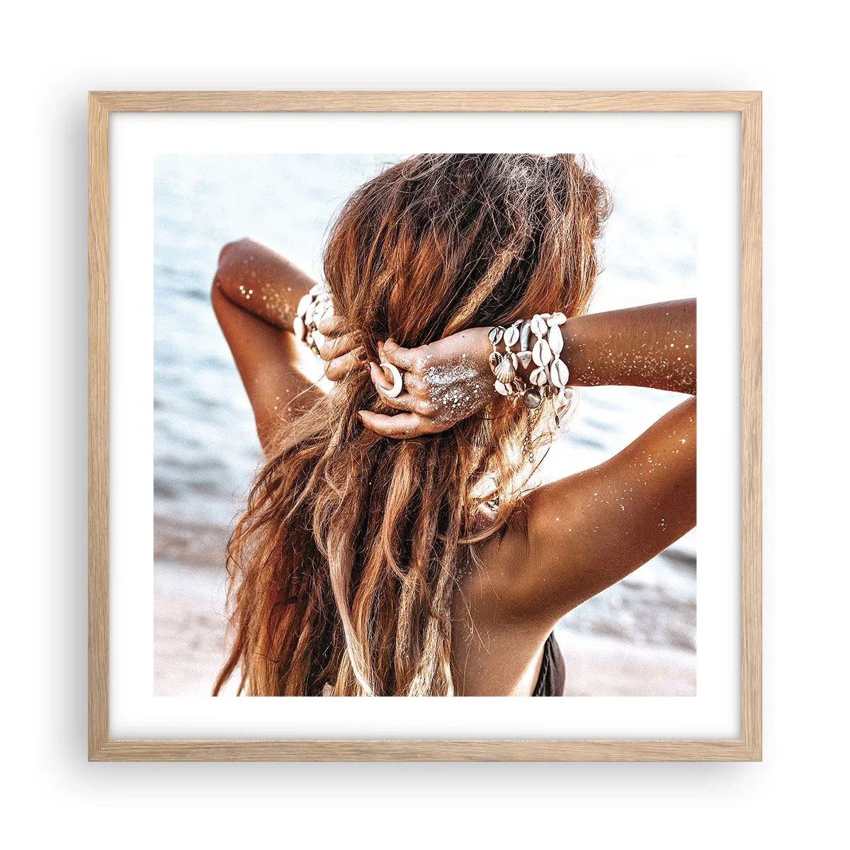 Pôster com moldura de carvalho claro - Irmã da água e do sol - 50x50 cm