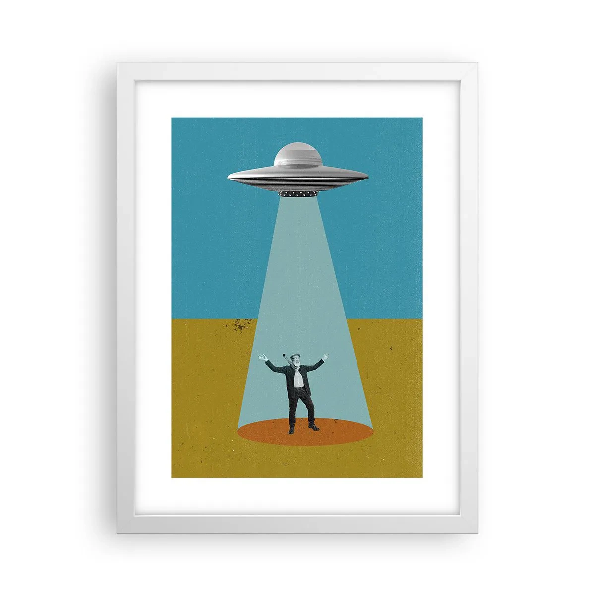 Pôster em moldura branca - Encontro próximo - 30x40 cm