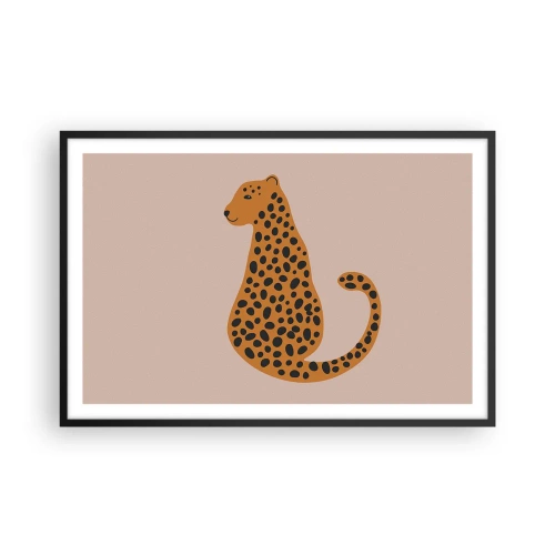 Pôster com moldura preta - A estampa de leopardo está na moda - 91x61 cm
