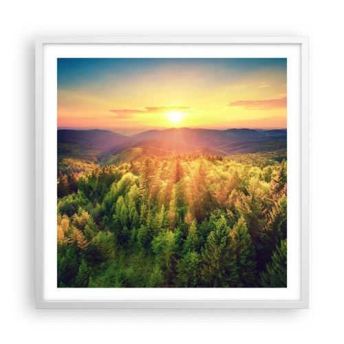 Pôster em moldura branca - Picos e cumes - 60x60 cm