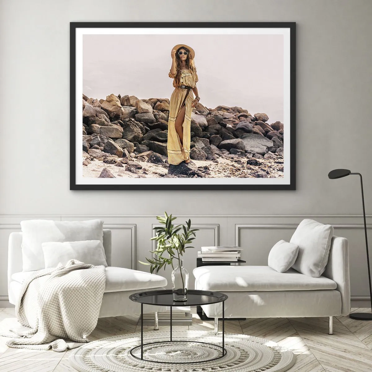 Pôster com moldura preta - A magia das pedras - 40x30 cm