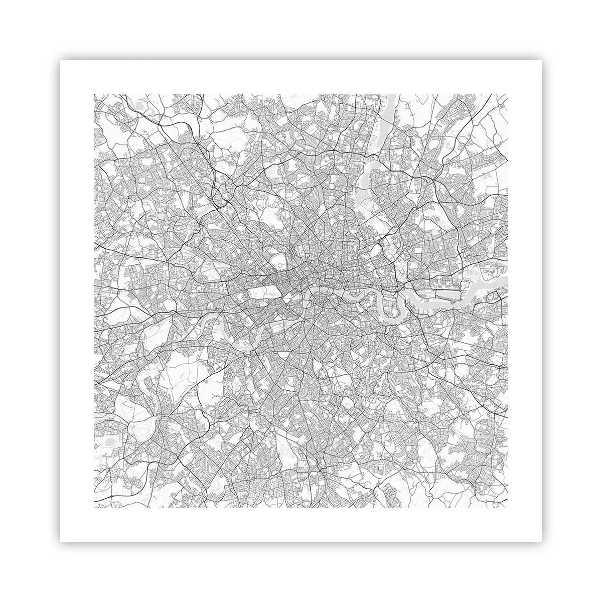 Pôster - Mapa do labirinto de Londres - 50x50 cm