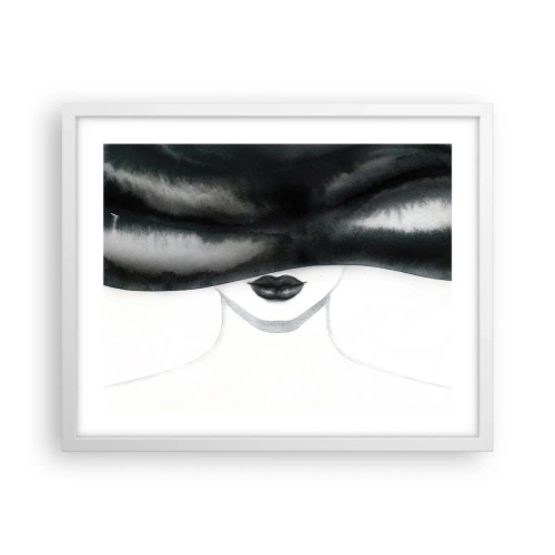 Pôster em moldura branca - Mistério sensual - 50x40 cm