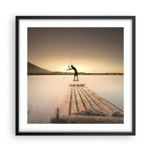 Pôster com moldura preta - Antes de descansar - 50x50 cm