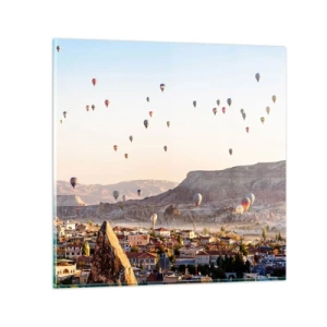 Quadro em vidro - Como navios no céu - 60x60 cm